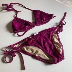J. Crew String Bikini - fuchsia, size medium